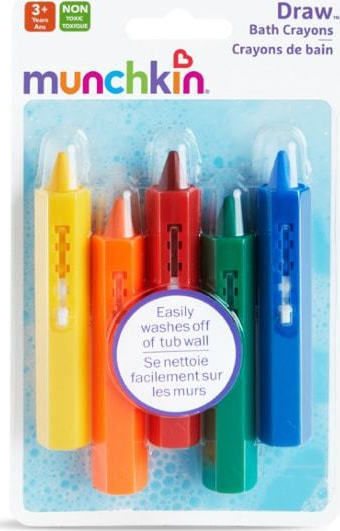 Munchkin Bath Time Crayons Bath Crayons for 36++ Months 5pcs
