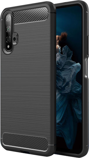 Brushed Carbon Back Cover Σιλικόνης Μαύρο (Huawei Nova 5T / Honor 20 / Honor 20)