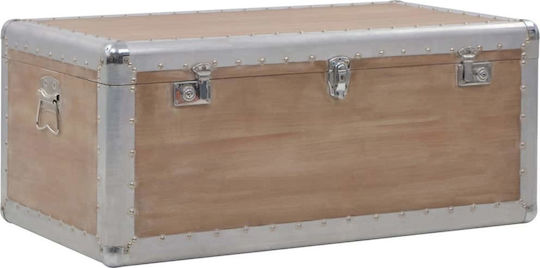 vidaXL Διακοσμητικό Μπαούλο Ξύλινο Μπεζ 91x52x40εκ.