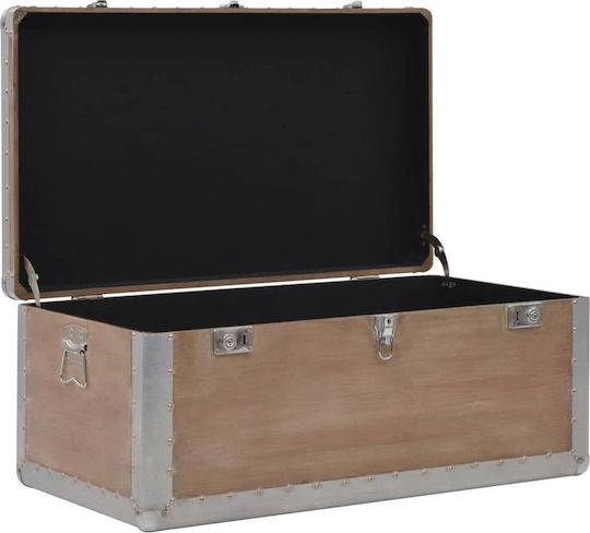 vidaXL Διακοσμητικό Μπαούλο Ξύλινο Μπεζ 91x52x40εκ.