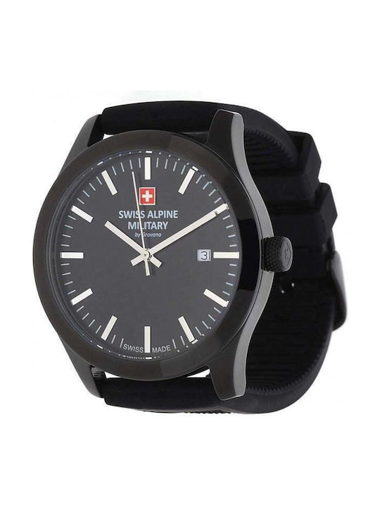 Swiss Alpine Military by Grovana Watch Battery with Black Rubber Strap 7055.1877SAM