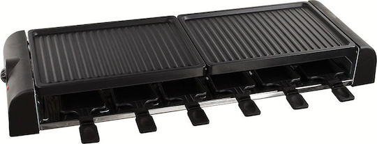 Livoo Set 12 Persons Tischplatte Elektrogrill Raclette Geriffelte Platte 1800W mit einstellbarem Thermostat 75cmx24cmcm
