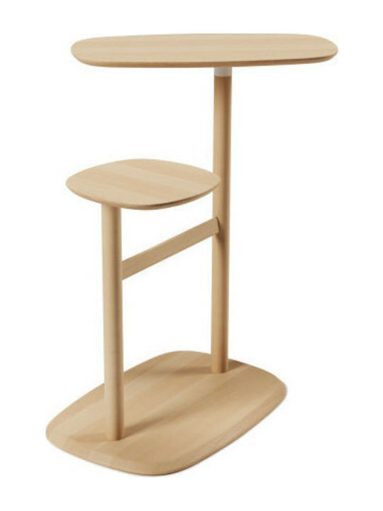 Swivo Oval Solid Wood Side Table Natural L75xW36xH72cm