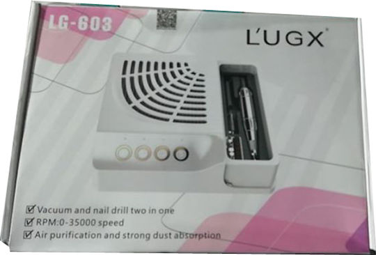 Lugx LG-603 Τροχός Νυχιών Ρεύματος 60W Λευκός 35000 Στροφών με Πεντάλ