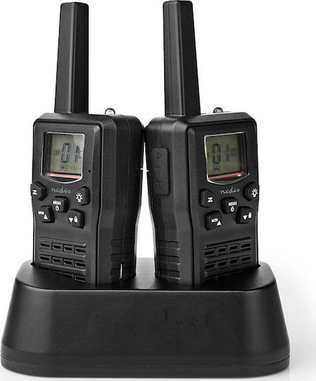 Nedis WLTK1010BK Безжичен Трансивър PMR с Монохромен Екран Комплект 2бр В Черен Цвят