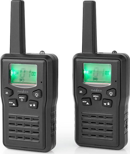 Nedis WLTK1010BK Безжичен Трансивър PMR с Монохромен Екран Комплект 2бр В Черен Цвят