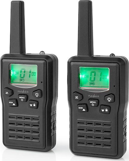 Nedis WLTK1010BK Безжичен Трансивър PMR с Монохромен Екран Комплект 2бр В Черен Цвят