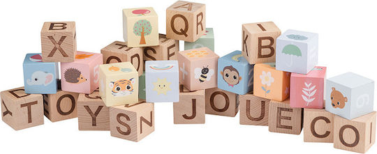 Joueco Cuburi de Construit Educative Alphabet & Animals Pentru 1+ Ani 30 Bucăți