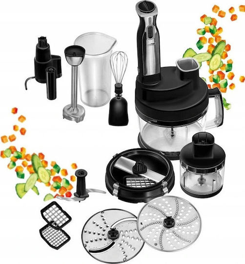 MPM Handmixer mit Edelstahlstab 800W Schwarz