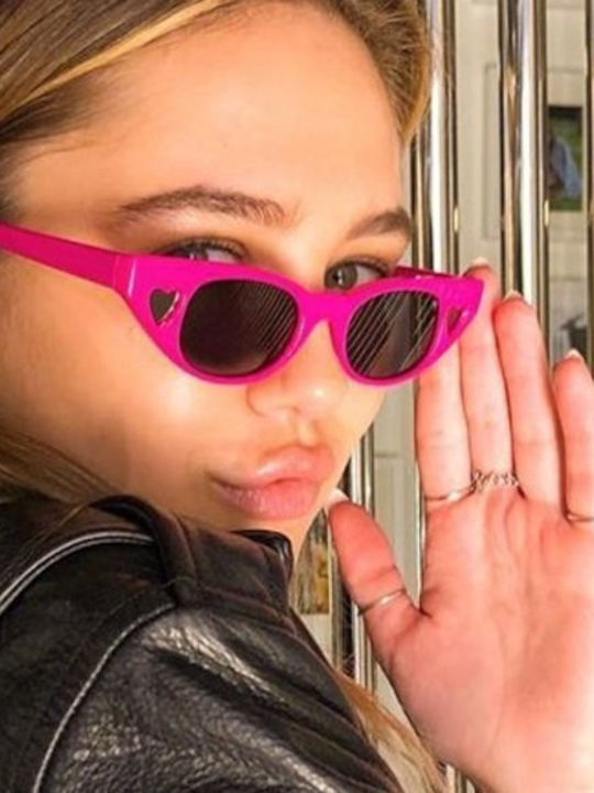 Le Specs The Heartbreaker Damen Sonnenbrille mit Rosa Kunststoff Gestell und Blau Linse LAS1821110