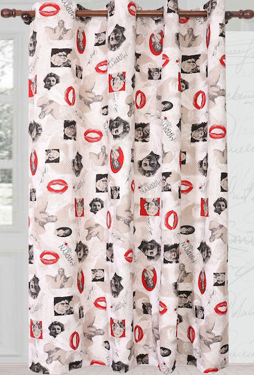 Mc Decor Κουρτίνα με Τρουκς Marilyn Κόκκινη 140x265εκ.