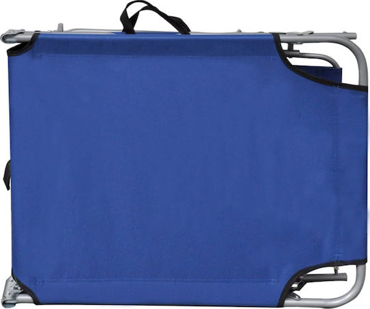 vidaXL Strandliegen Blau Faltbar mit Sonnenschirm 188.5x57.5x27cm. 1Stück
