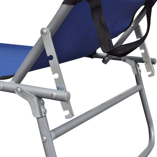 vidaXL Strandliegen Blau Faltbar mit Sonnenschirm 188.5x57.5x27cm. 1Stück