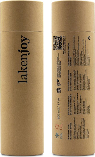 Laken LakenJoy Ανακυκλώσιμο Μπουκάλι Θερμός Ανοξείδωτο BPA Free 500ml Μαύρο