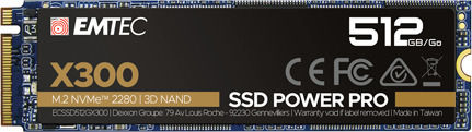 Emtec X300 M2 SSD Power Pro 512ГБ M.2 NVMe PCI Express 3.0