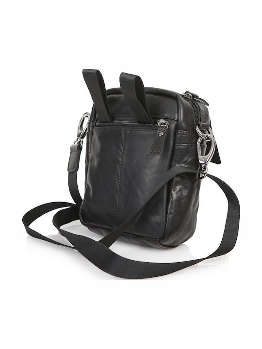 Air Force Leather Men's Messenger Bag Black AM-307 Nenero