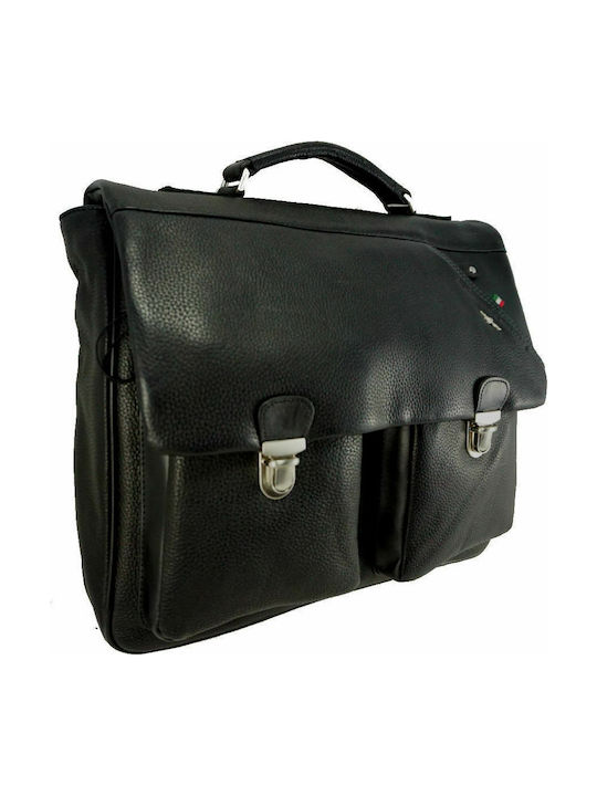 Aeronautica Militare AM-314 Leather Men's Briefcase Black