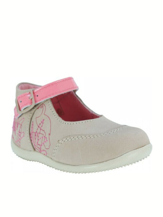 Kids Anatomic Ballerinas with Adjustable Metal Clasp Beige