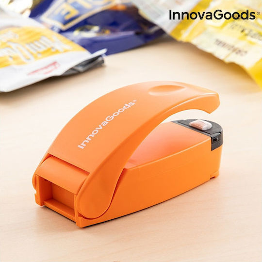 InnovaGoods C03g0070401 Vacuum Sealer with Magnet and Cutter for Food Bags 10.5x4.5x4.5cm Orange
