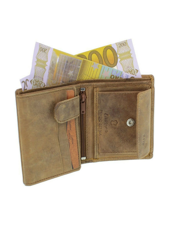 Leather Men's Wallet with RFID Beige