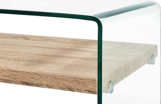 Rectangular Central Glass Coffee Table Transparent M98xW45xH31cm