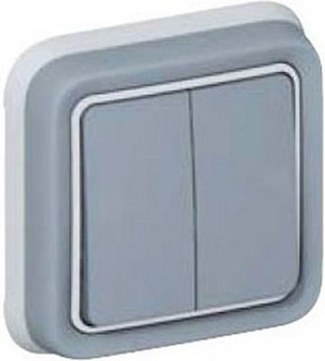 Legrand Plexo 0698 Recessed Electrical Lighting Wall Switch no Frame Basic Aller Retour Waterproof Gray 069817