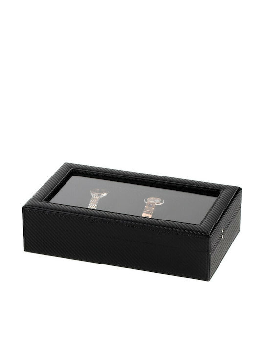 Rothenschild Case with transparent lid for 12 watches in Black color