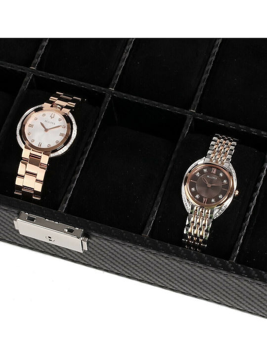 Rothenschild Case with transparent lid for 12 watches in Black color Rothenschild Case with transparent lid for 12 watches in Black color