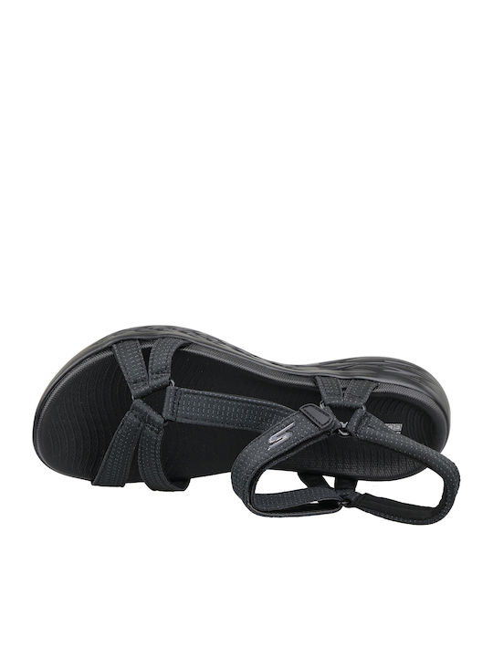 Heathered River Strap Flache Sandalen für Damen Sportlich in Schwarz Farbe