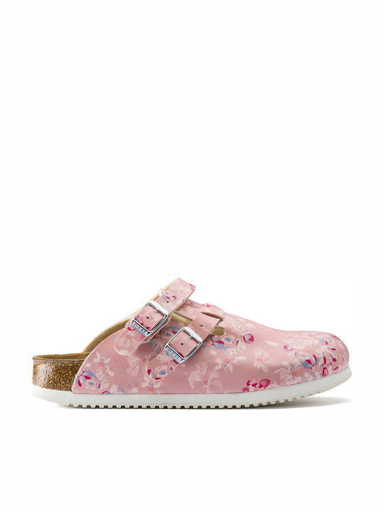 Birkenstock Kay SL Professional Γυναικεία Δερμάτινα Ανατομικά Σαμπό Ροζ