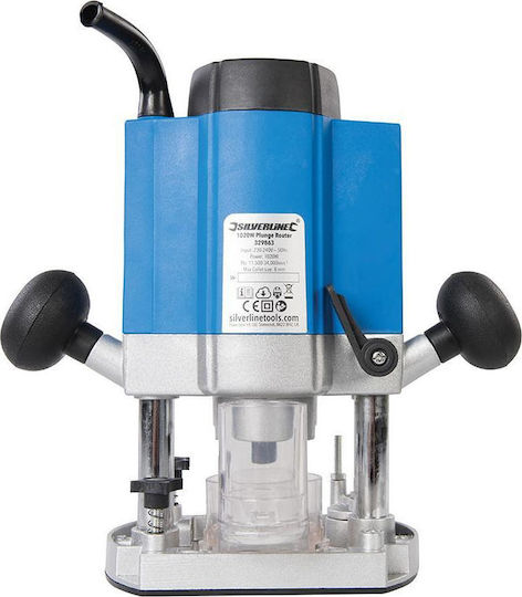 Silverline 329863 Κάθετη Φρέζα 1020W με Ρύθμιση Ταχύτητας και με Σύστημα Αναρρόφησης