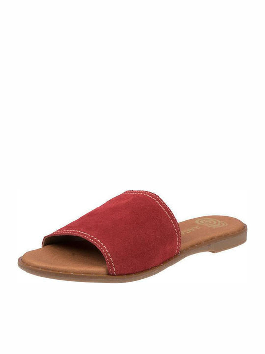 Ragazza Leather Women's Flat Sandals in Red Color