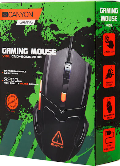 Canyon Vigil Gaming Ποντίκι 3200 DPI Μαύρο