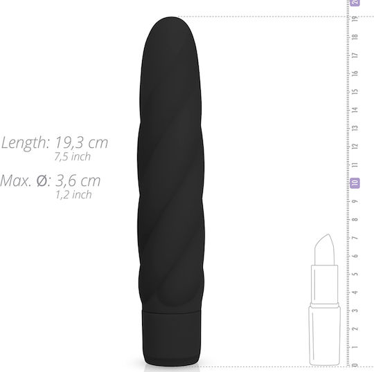 Easytoys Power Vibe Twisted Mini Реалистичен Вибратор 19см Черен