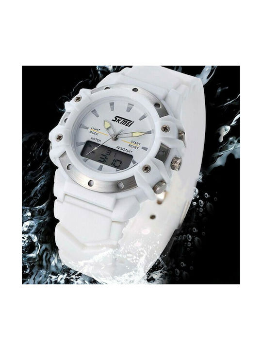 Skmei Analog/Digital Uhr Batterie mit Weiß Kautschukarmband