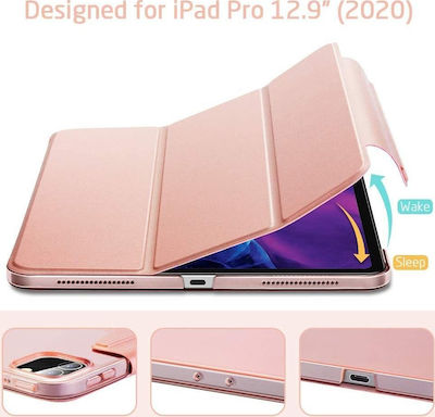 ESR Yippee Flip Cover Σιλικόνης / Δερματίνης Ροζ Χρυσό (iPad Pro 2020 12.9")