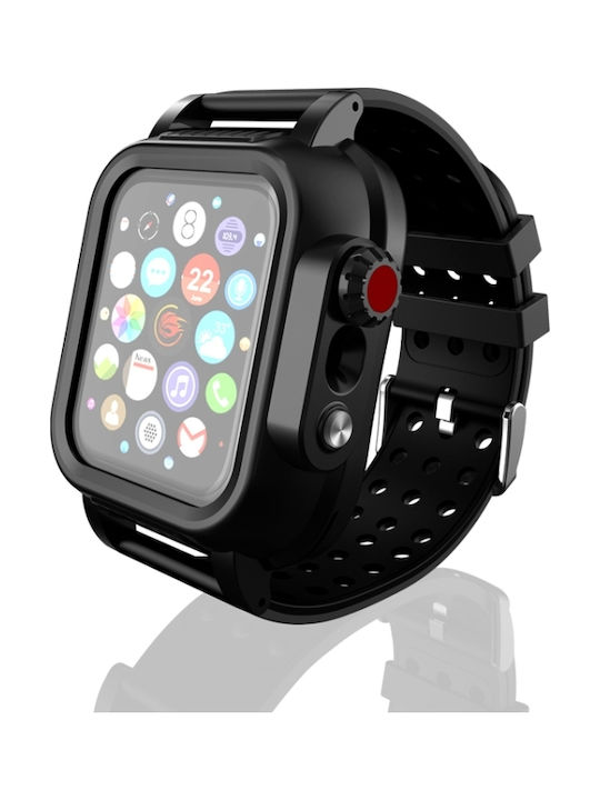 Redpepper Shellbox Plastic Case with Glass in Black color for Apple Watch 44mm