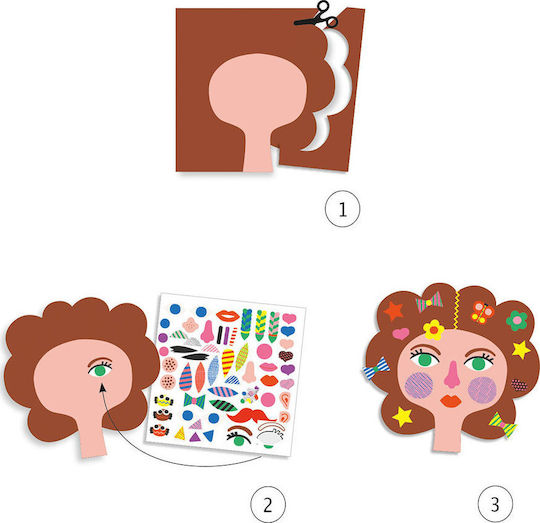 Djeco Χαρτοκοπτική Create With Stickers για Παιδιά 3+ Ετών