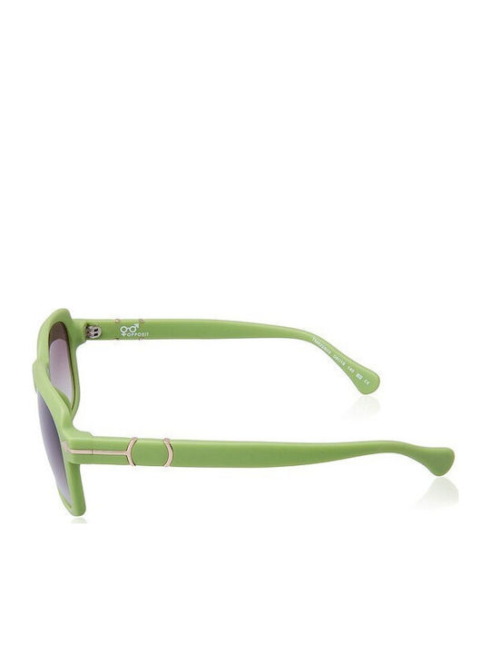 Opposit Women's Sunglasses with Green Plastic Frame and Gray Gradient Lens TM 522S 03