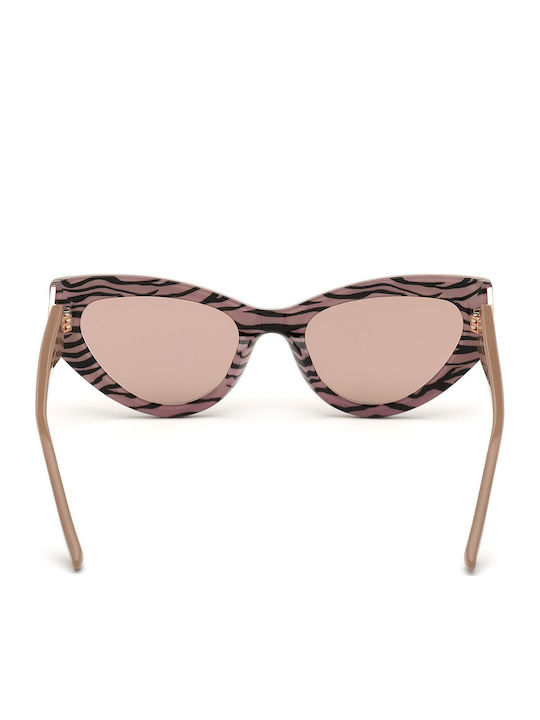 Guess Feminini Ochelari de soare cu Bej Cadru și Roz Oglindă Lentilă GU7649 57G