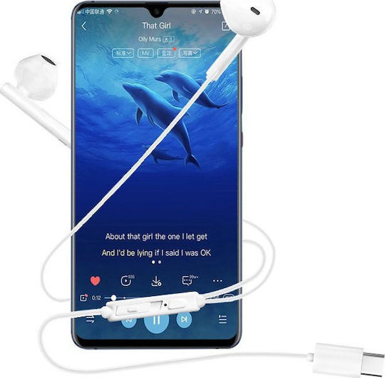 Dudao X3S Earbuds Handsfree με Βύσμα USB-C Λευκό