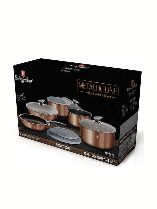 Berlinger Haus Metallic Line Kochgeschirr-Set Rose Gold Collection BH-1591 12Stück