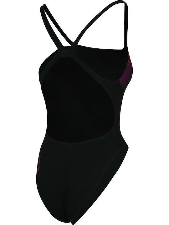 Speedo Athletic One-Piece Swimsuit with Open Back Black