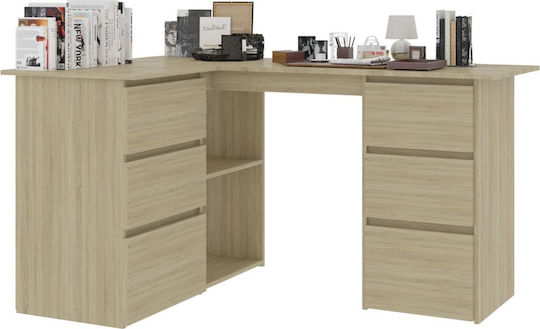 Ecke Schreibtisch Holz Beige 145x100x76cm