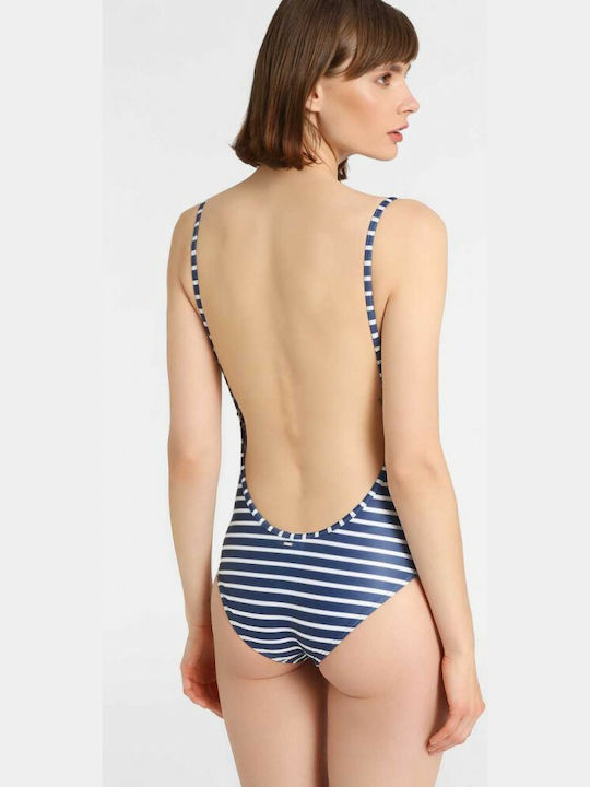 Funky Buddha One-Piece Swimsuit with Open Back Blue