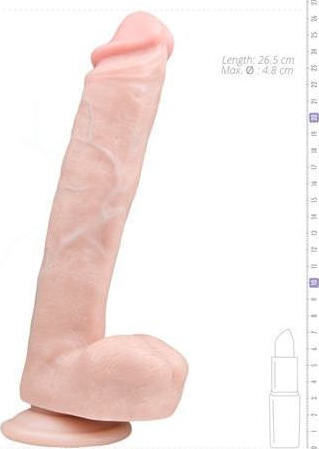 Easytoys Ρεαλιστικό Dildo με Όρχεις και Βεντούζα Flesh 26cm