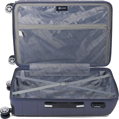 Benzi Large Travel Suitcase Hard Navy Blue with 4 Wheels Height 70cm