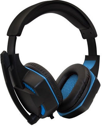 Komc G302 Over Ear Gaming Headset με σύνδεση 2x3.5mm Black/Blue