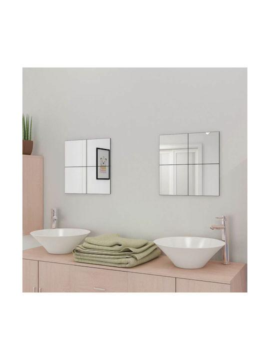 vidaXL Wall Mirror with Silver Glass Frame 20.5x20.5cm 8pcs