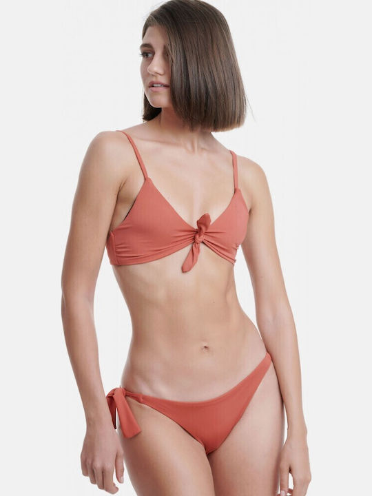 Bikini Slip με Κορδονάκια Πορτοκαλί
